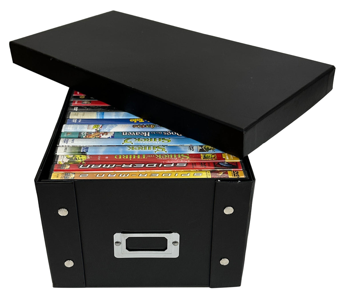 CheckOutStore Black DVD Cases Snap Button Storage Box (Holds 25