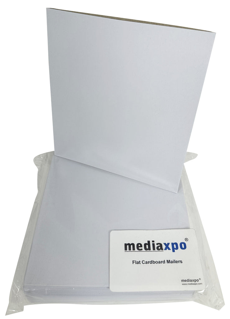 Mediaxpo Cardboard Mailers CD/DVD White Cardboard Jackets Cover NO FLAP (5 5/8 x 6)