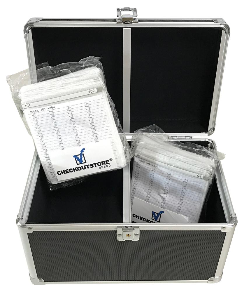 CheckOutStore Aluminum CD/DVD Hanging Sleeves Storage Box (Holds 200 Discs)