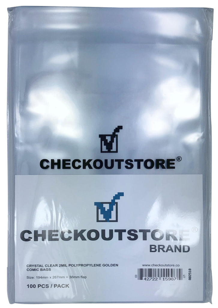 CheckOutStore Comic Supplies CheckOutStore Crystal Clear Golden Age Comic Book Bags