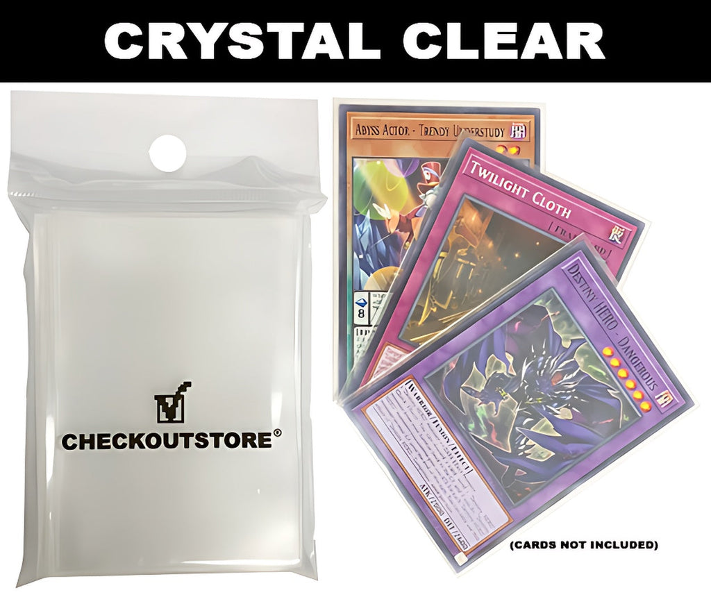 CheckOutStore Protective Sleeves CheckOutStore Crystal Clear Protective Sleeves compatible with Yu-Gi-Oh, Cardfight Vanguard (62 x 89 mm)