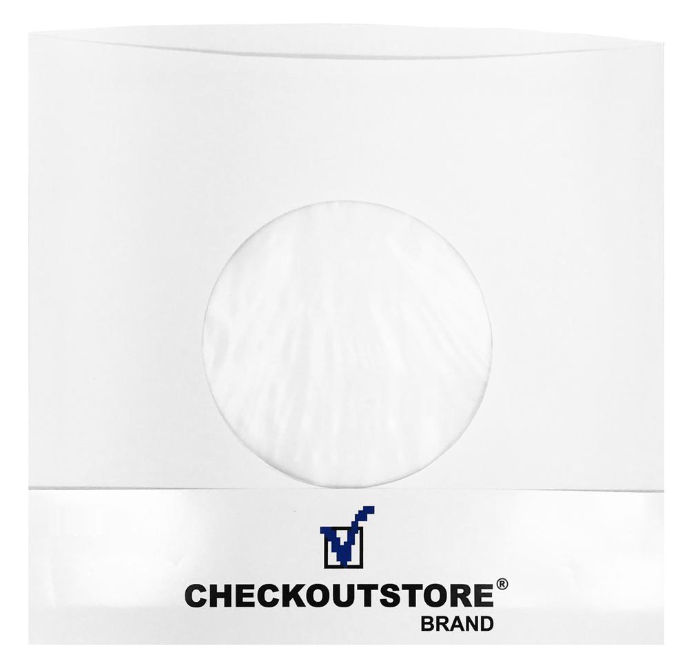 CheckOutStore Record Inner Sleeves White / 25 CheckOutStore Paper Record Polylined With Hole for 7" Vinyl 45 RPM (Inner Sleeves)