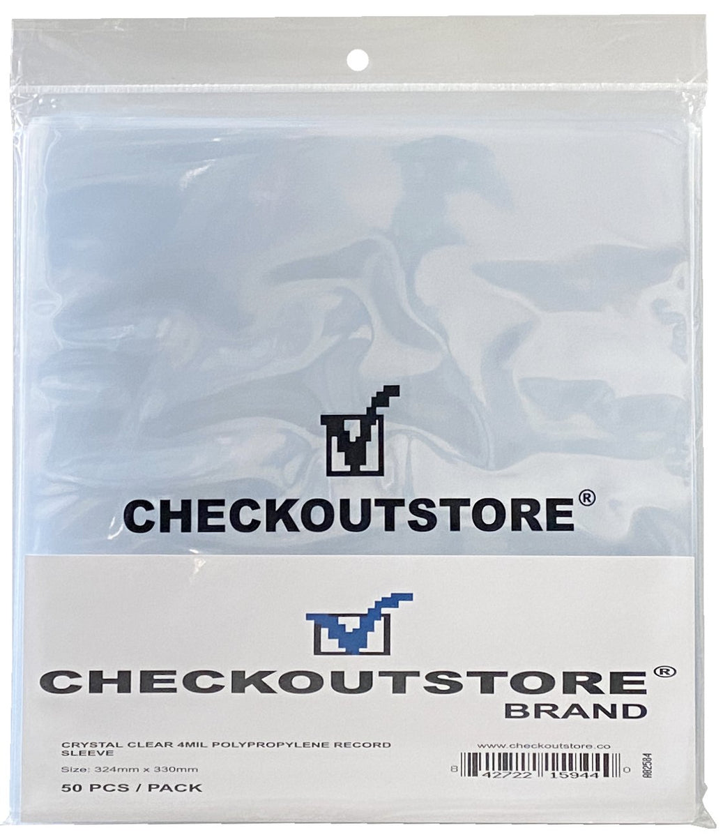 CheckOutStore Clear Plastic CPP for 12 Vinyl 33 RPM Records (Outer Sleeves) 1000
