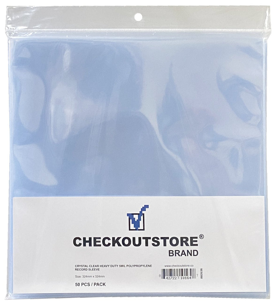 CheckOutStore Record Outer Sleeves CheckOutStore Crystal Clear Plastic OPP for 12" LP Vinyl 33 RPM Records 5 Mil (Outer Sleeves)