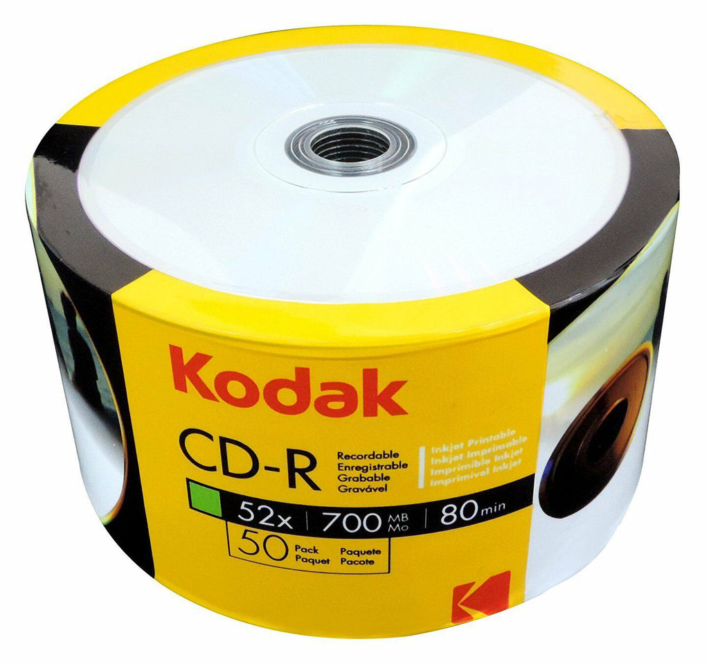 Kodak Discontinued Kodak 52x CD-R 80min 700MB White Inkjet Hub [Discontinued]