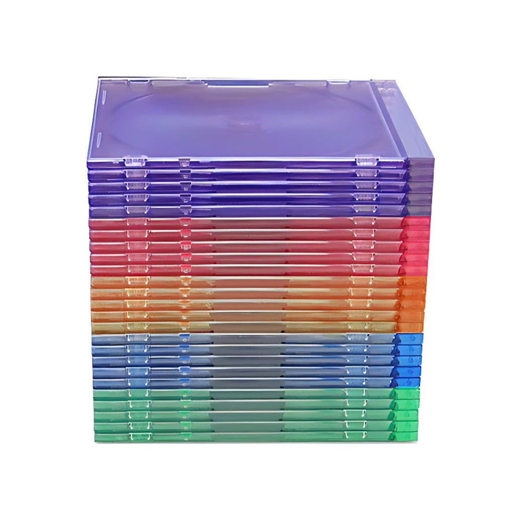 Mediaxpo CD Jewel Cases SLIM ASSORTED Color CD Jewel Cases