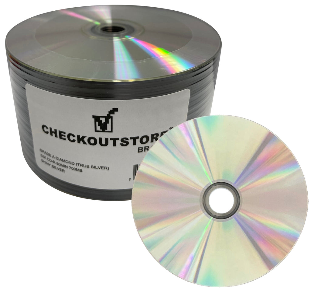 Mediaxpo CD-R Media Grade A Diamond (True Silver) 52x CD-R 80min 700MB Shiny Silver