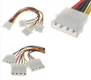 Mediaxpo Discontinued 7.75" MOLEX 4-Pin 1-to-3 Splitter Power Cable [Discontinued]