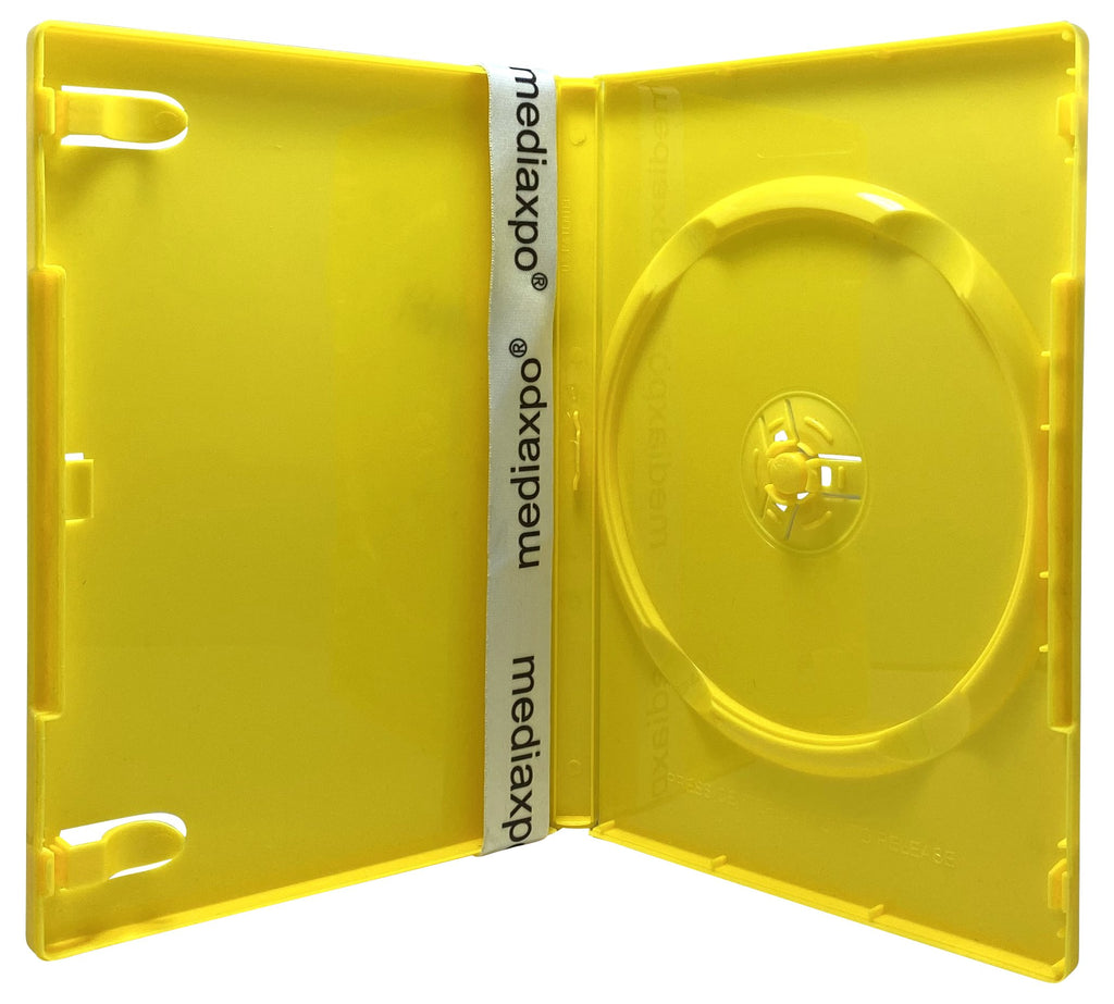 Mediaxpo DVD Cases Yellow / 10 STANDARD Solid Color Single DVD Cases