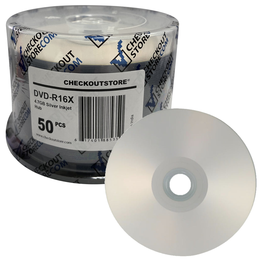 Mediaxpo DVD-R Media Grade A 16X DVD-R 4.7GB Silver Inkjet Hub Printable