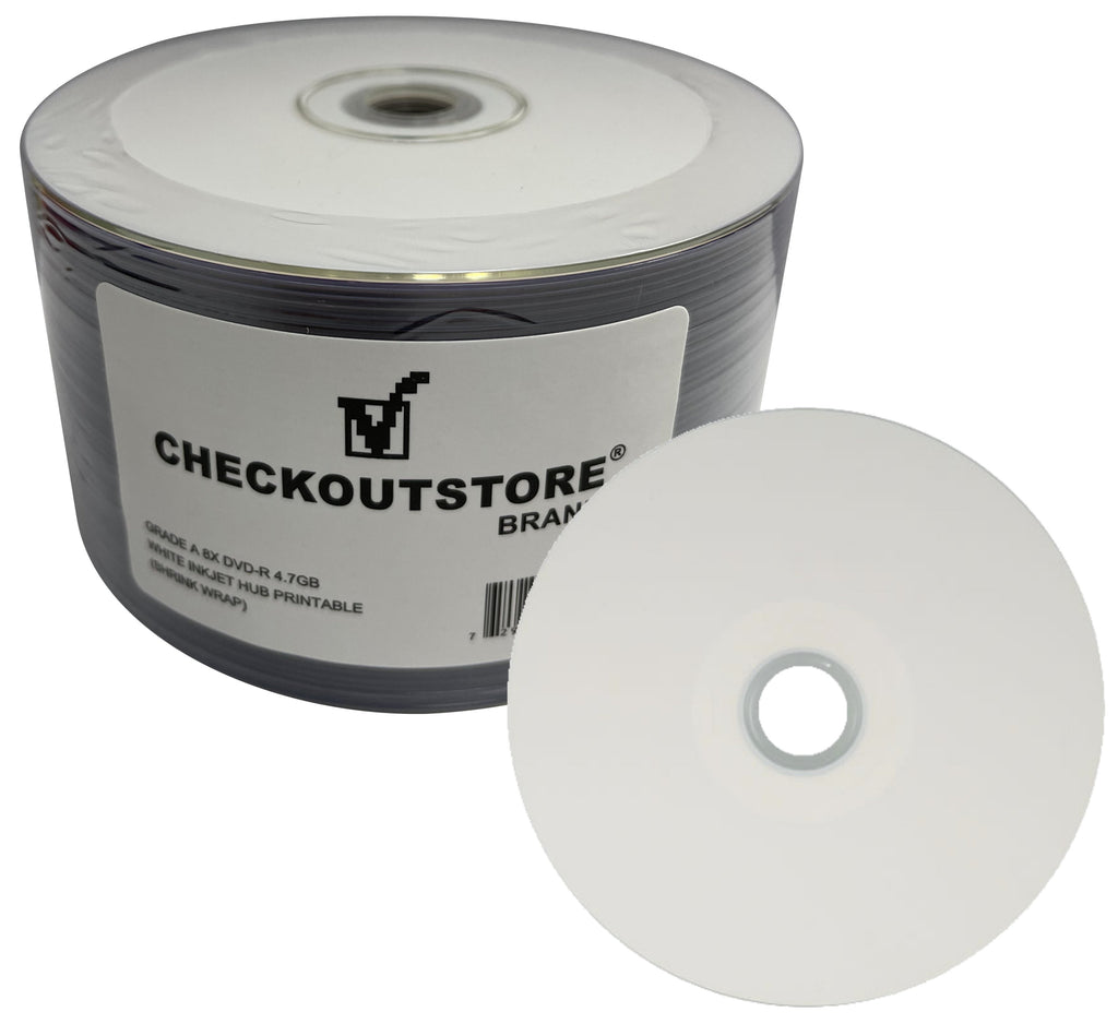 Mediaxpo DVD-R Media Grade A 8X DVD-R 4.7GB White Inkjet Hub Printable (Shrink Wrap)