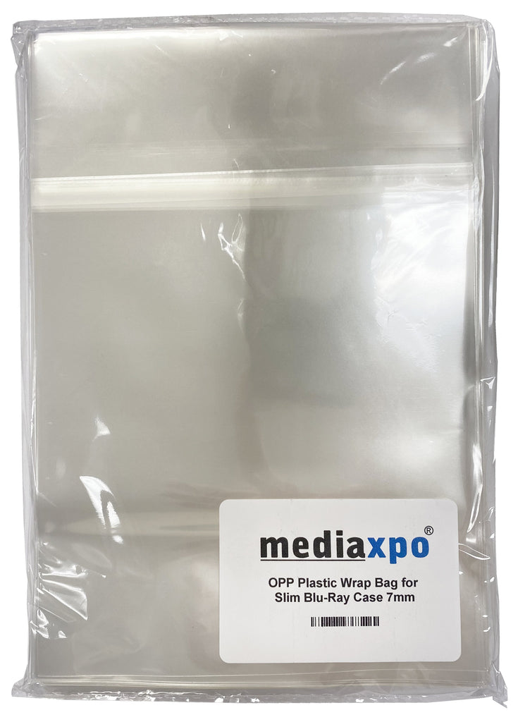 Mediaxpo OPP Plastic Bags OPP Plastic Wrap Bag for Slim Blu-Ray Case 7mm