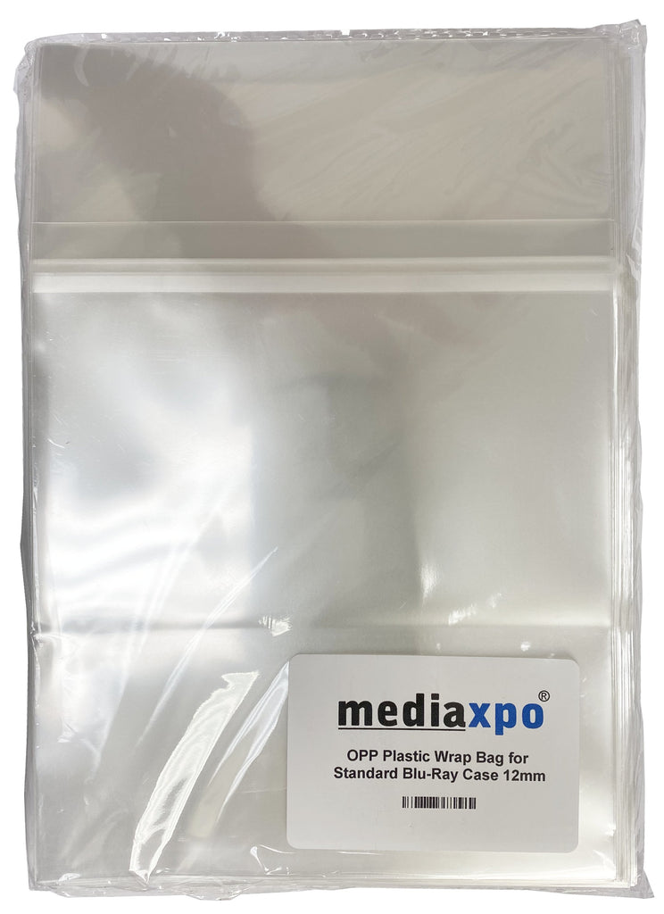 Mediaxpo OPP Plastic Bags OPP Plastic Wrap Bag for Standard Blu-Ray Case 12mm