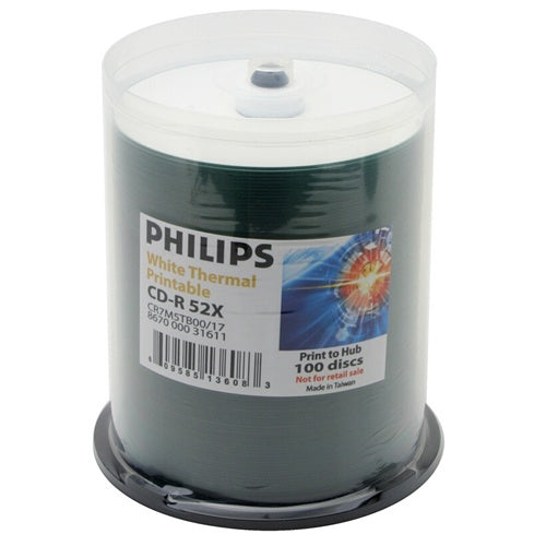 Philips Discontinued Philips 52x CD-R 80min 700MB White Thermal Hub in Cake Box [Discontinued]