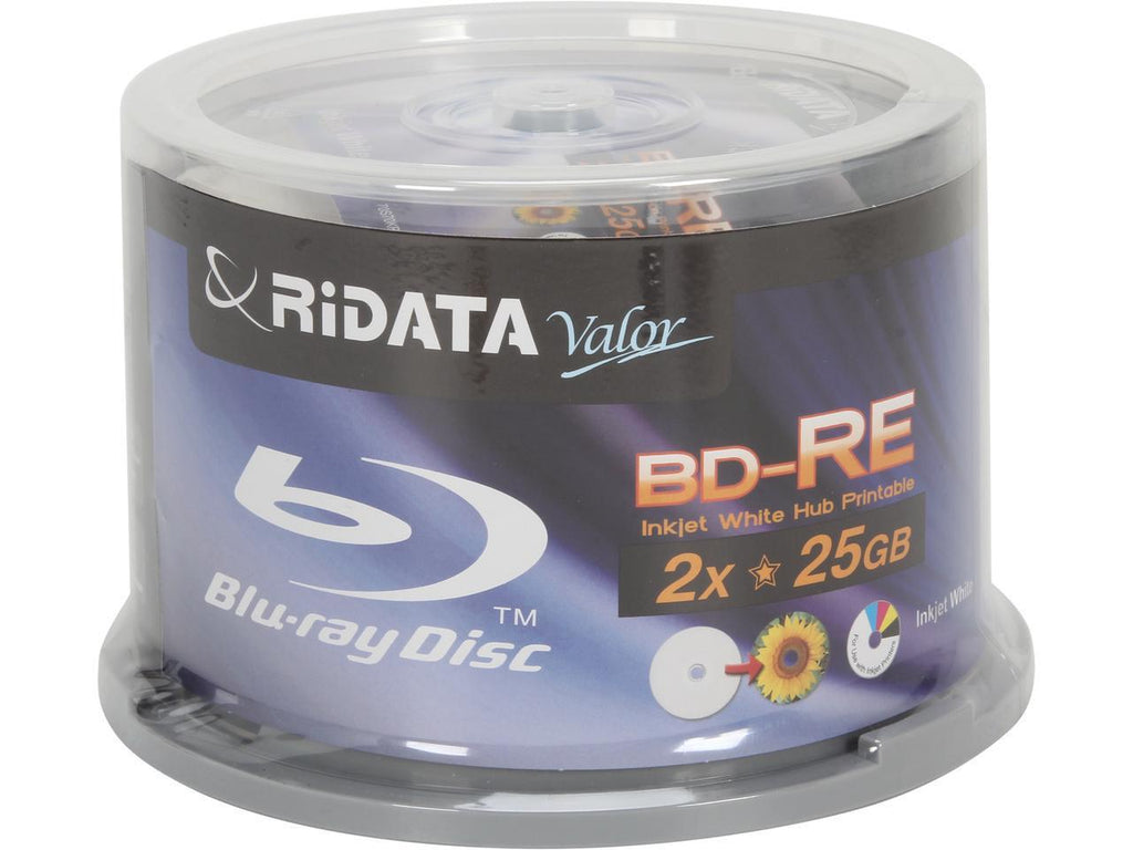 Ritek Ridata Discontinued Ridata Blu-ray Valor 2X BD-RE 25GB Disc White Inkjet Hub [Discontinued]