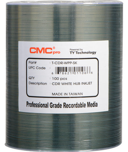 CMC Pro Taiyo Yuden 48X CDR (CD-R) 80min 700MB White Inkjet Hub Printa ...