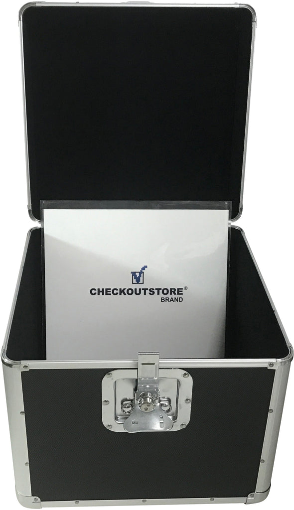 CheckOutStore Aluminum Storage Boxes Black CheckOutStore Aluminum 12x12 Square Cardstock Paper Holder Storage Box - Large