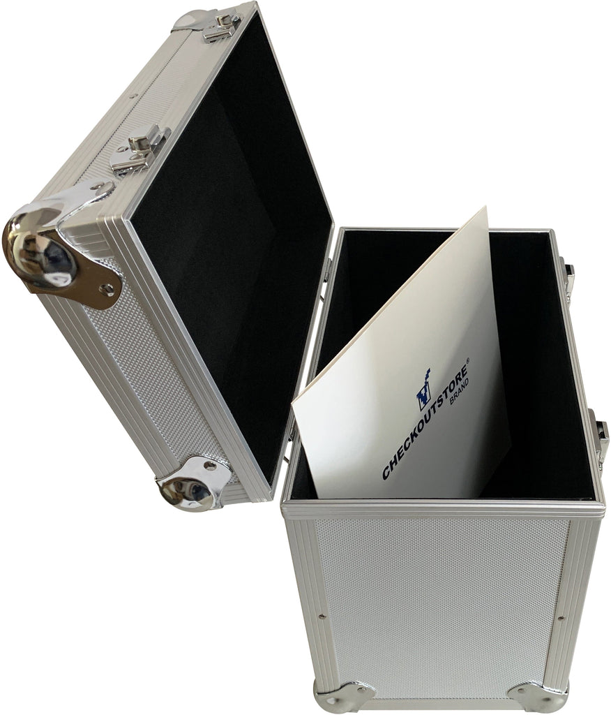 CheckOutStore Silver Aluminum 12x12 Square Cardstock Paper Holder Storage Box - Small