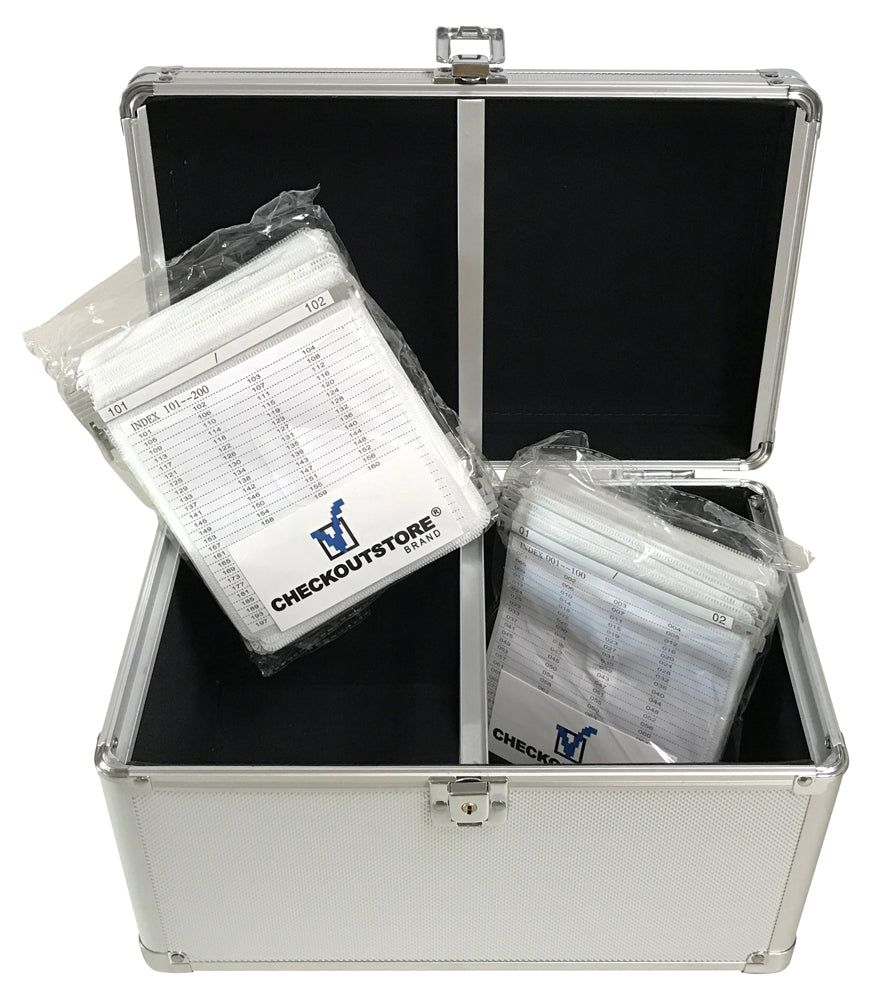 CheckOutStore Aluminum Storage Boxes Silver CheckOutStore Aluminum CD/DVD Hanging Sleeves Storage Box (Holds 200 Discs)