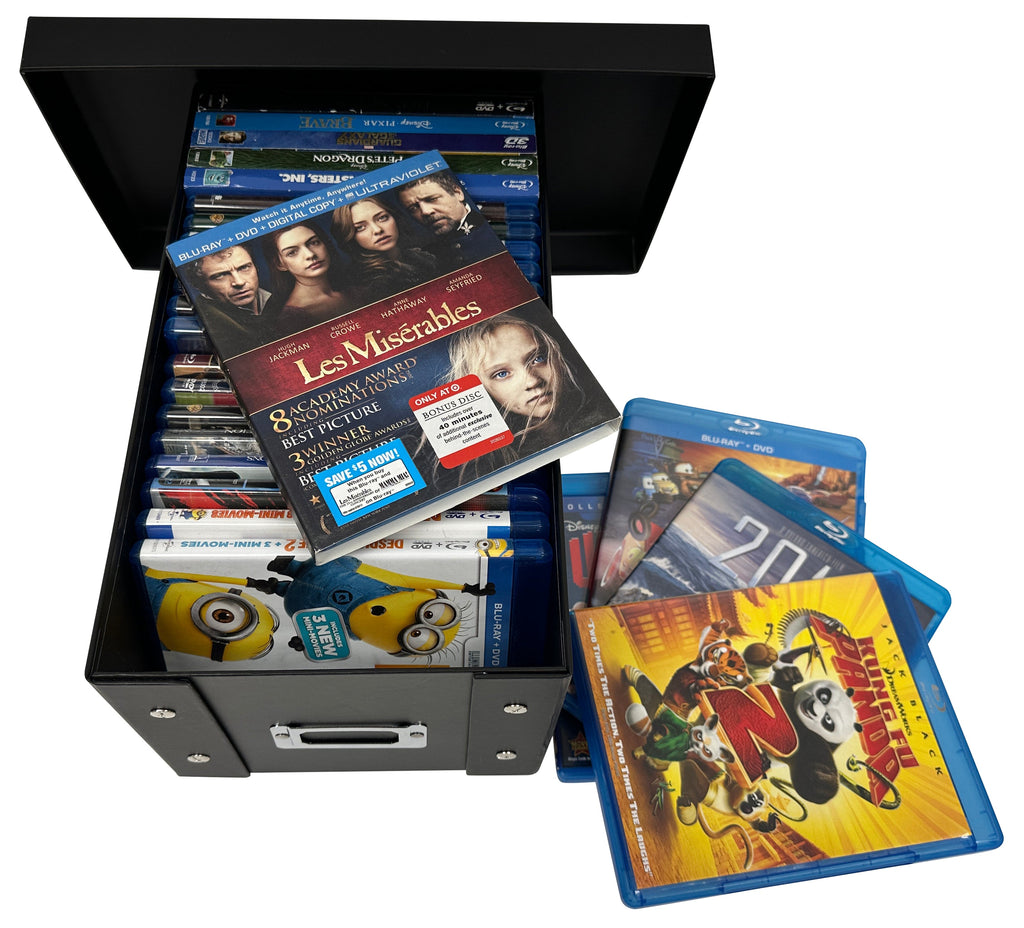 CheckOutStore Blu-ray Storage Box CheckOutStore Black Blu-ray Cases Storage Box (Holds 25 Cases)