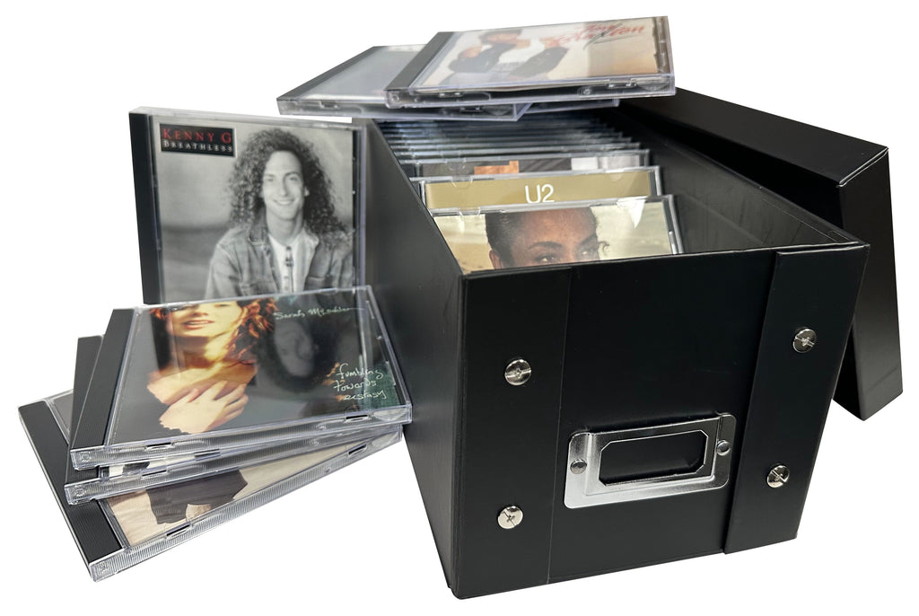 CheckOutStore CD Storage Box CheckOutStore Black CD Jewel Cases Storage Box (Holds 29 Cases)