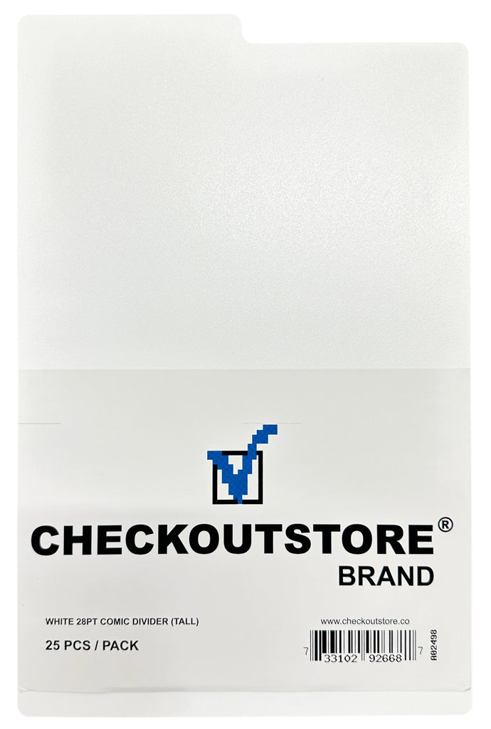CheckOutStore Comic Dividers CheckOutStore White Plastic Record Dividers for Comic Book Divider (Tall)