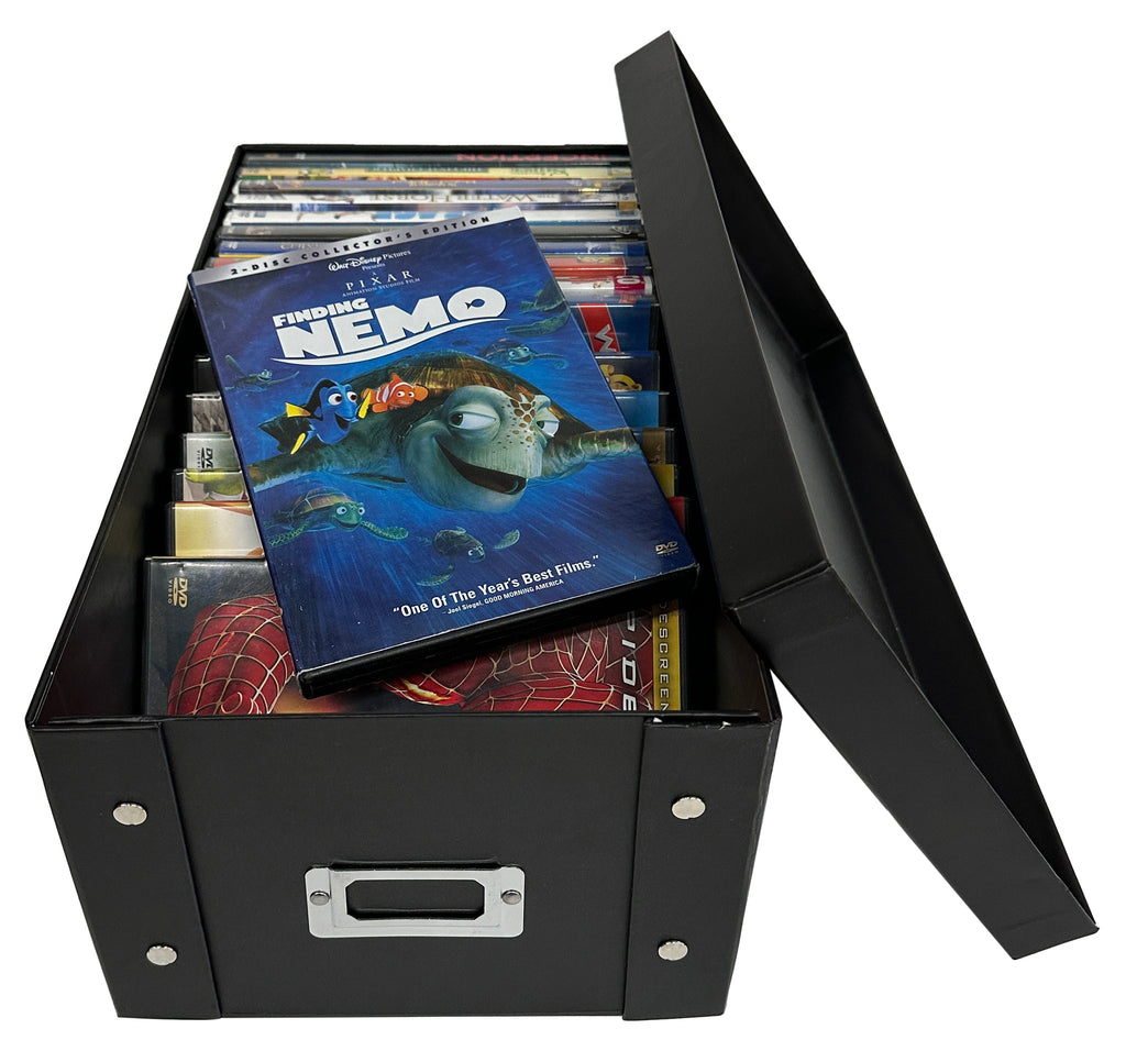 CheckOutStore DVD Storage Box CheckOutStore Black DVD Cases Snap Button Storage Box (Holds 25 Cases)