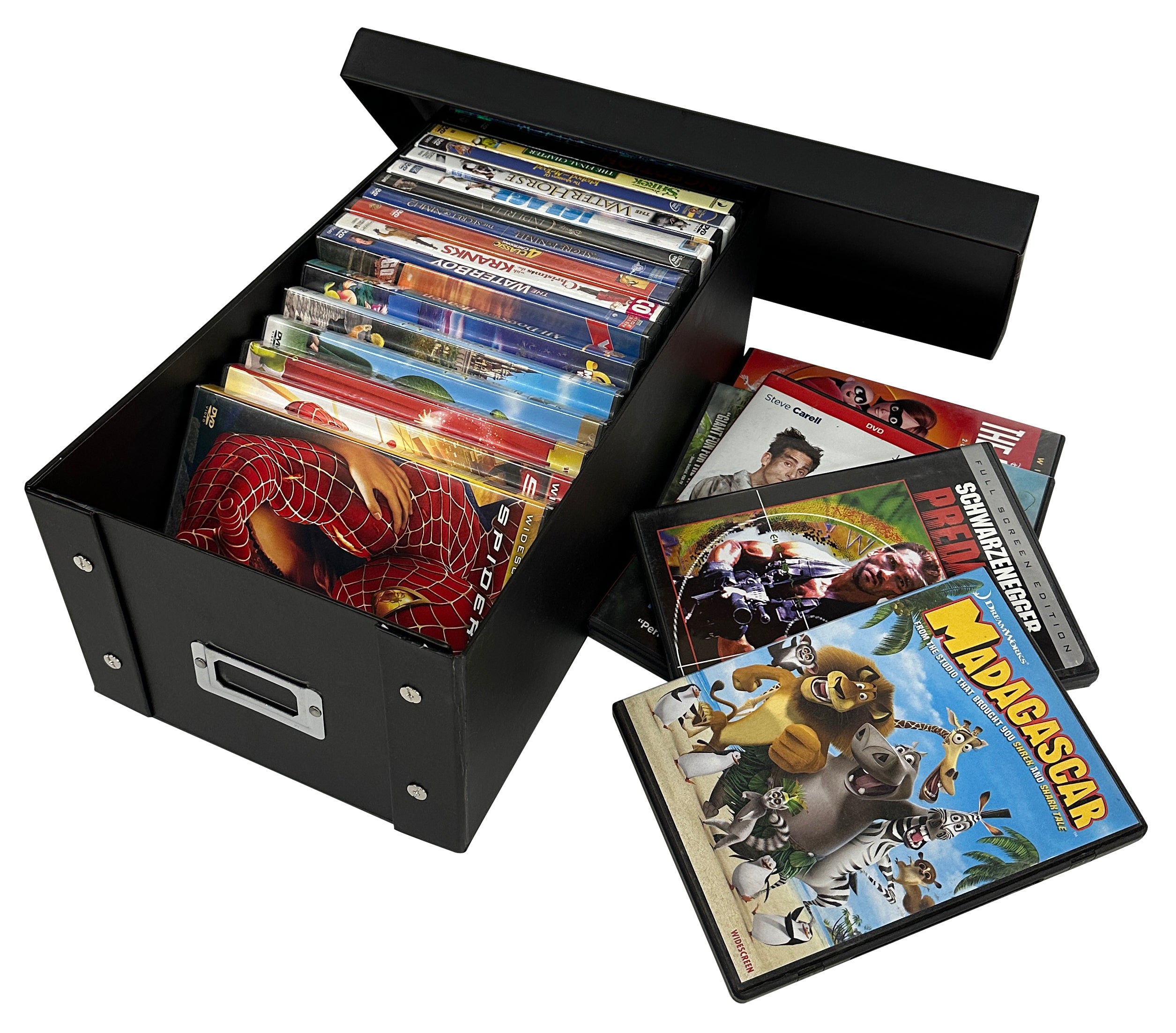 CheckOutStore Black DVD Cases Storage Box (Holds 25 Cases