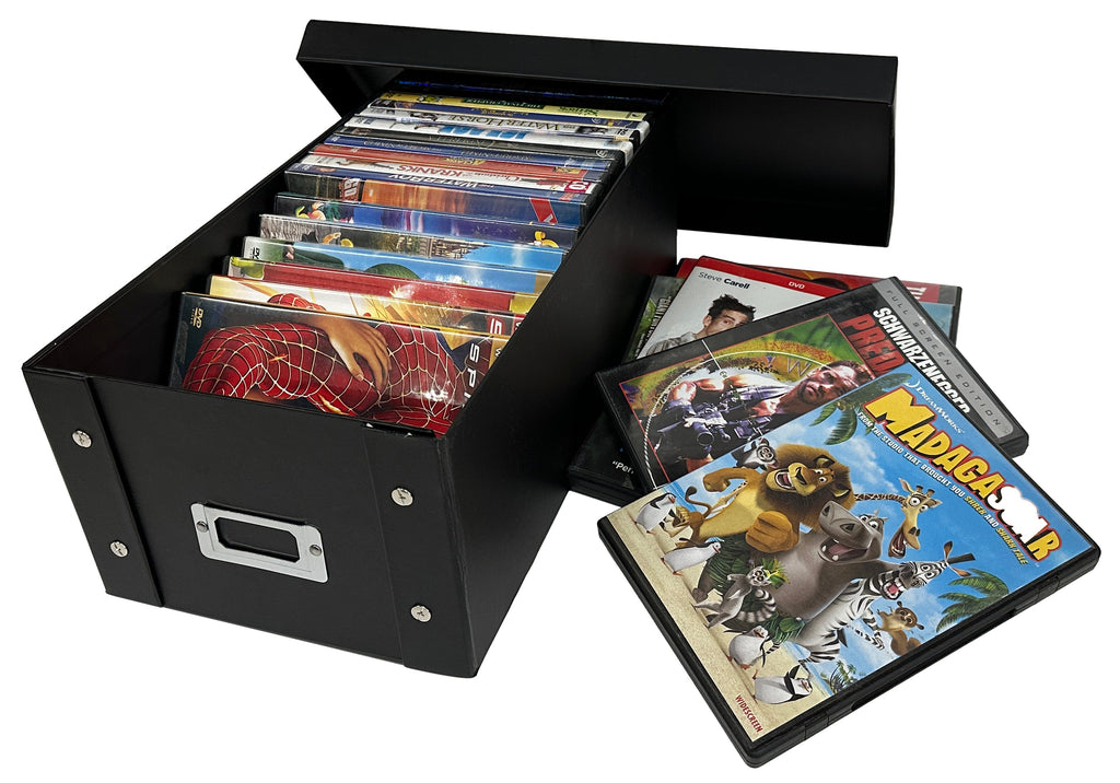 1 CheckOutStore Black DVD Cases Storage Box (Holds 25 Cases)