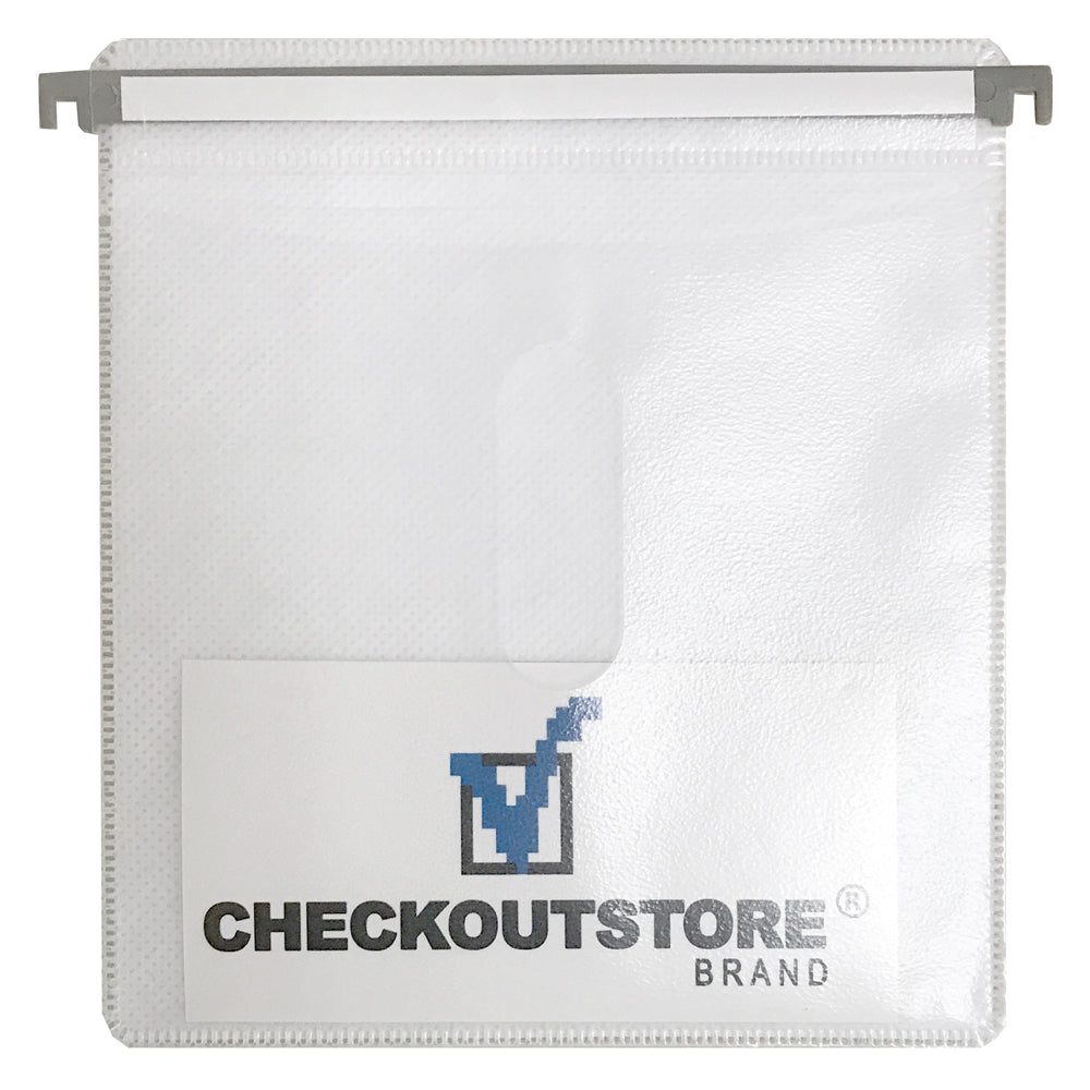 CheckOutStore Plastic Sleeves White / 100 CD Double-sided Refill Plastic Hanging Sleeve