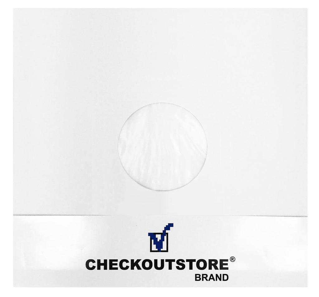 CheckOutStore Record Inner Sleeves White / 25 CheckOutStore Paper Record Polylined With Hole for 12" Vinyl 33 RPM (Inner Sleeves)