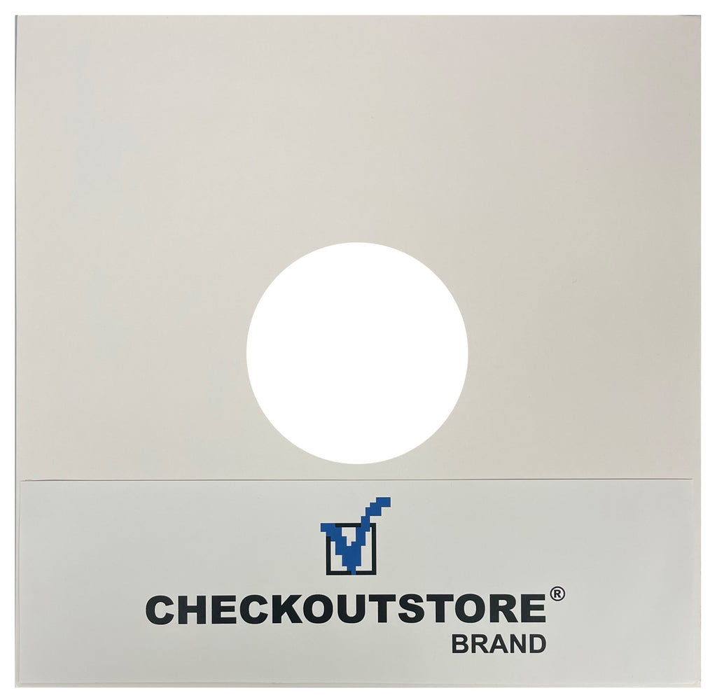 CheckOutStore Record Jackets White / 10 CheckOutStore Cardboard Jackets Album Cover /w Hole for 12" LP Vinyl 33 RPM Records