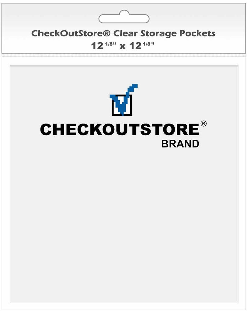 CheckOutStore Storage Pockets CheckOutStore Cardstock Clear Sheet Protector Storage Pockets No Flap (12 1/8 x 12 1/8)