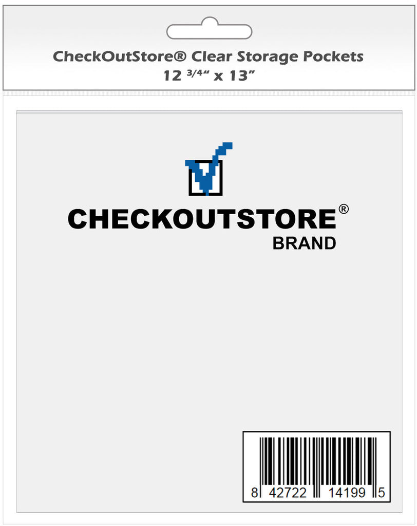 CheckOutStore Cardstock Clear Storage Pockets No Flap (12 3/4 x 13