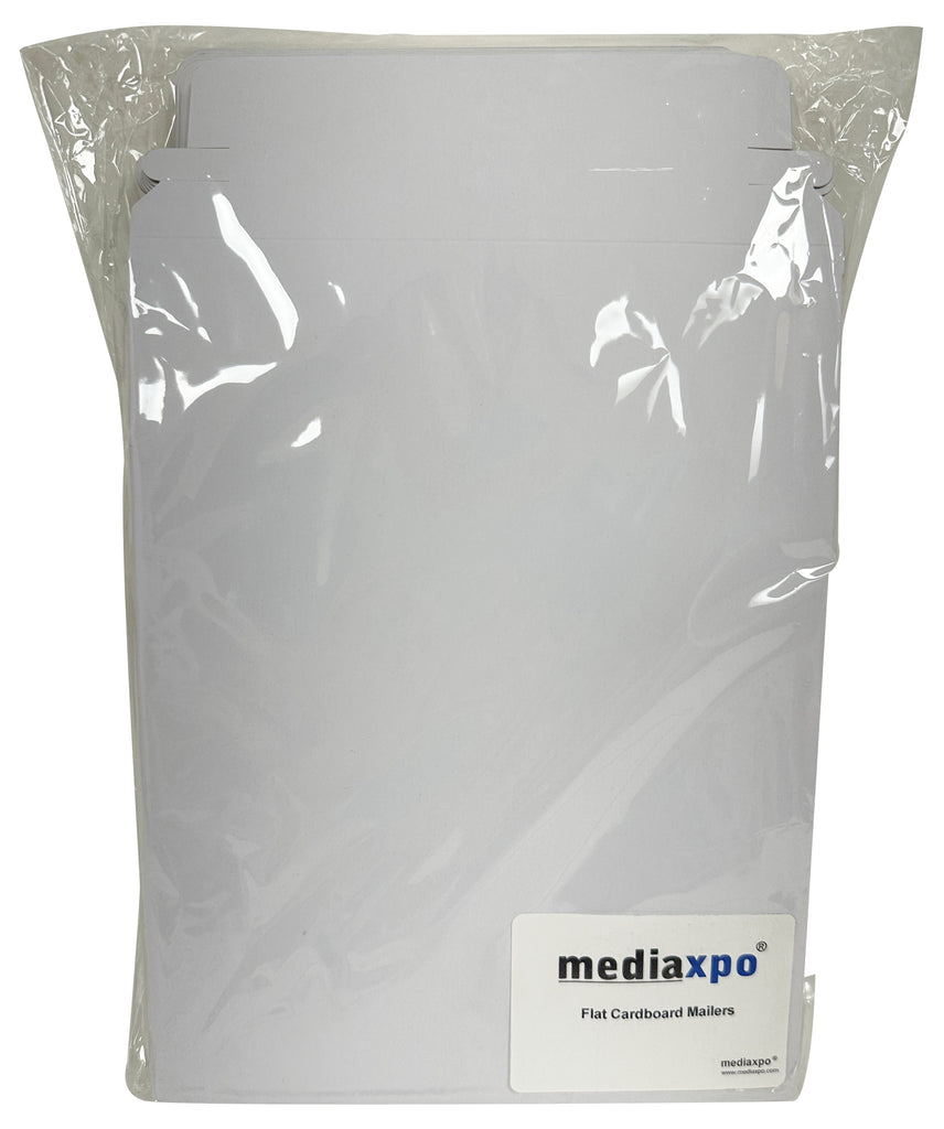 CD/DVD White Self Seal Mailers Flat Cardboard Mailers with Flap (9 x 7