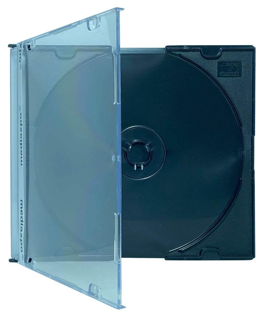 Mediaxpo CD Jewel Cases Black / 10 SLIM Slimline CD Jewel Cases 5.2mm