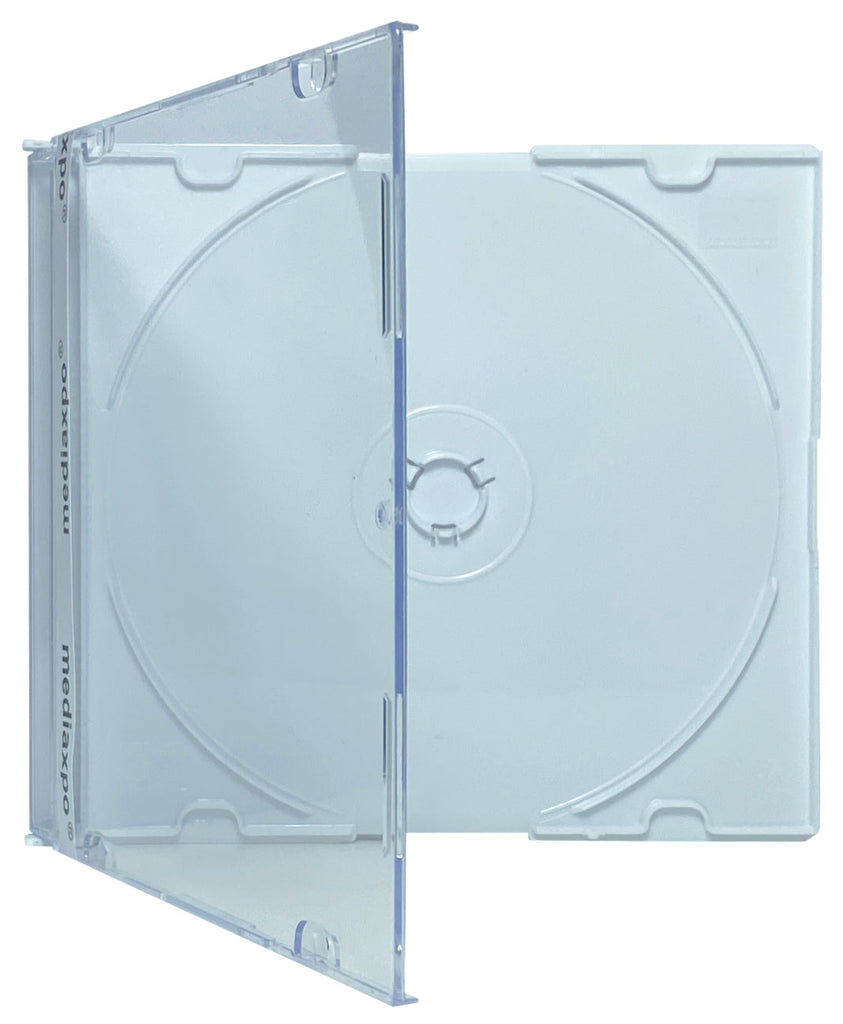 Mediaxpo CD Jewel Cases SLIM WHITE Color CD Jewel Cases
