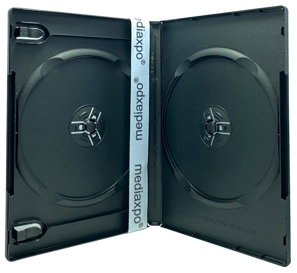 Mediaxpo DVD Cases Black / 10 PREMIUM STANDARD Double DVD Cases (100% New Material)