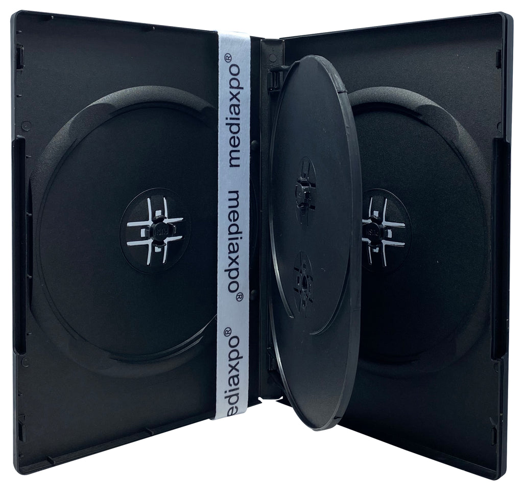 Mediaxpo DVD Cases Black / 10 STANDARD Quad 4 Disc DVD Cases