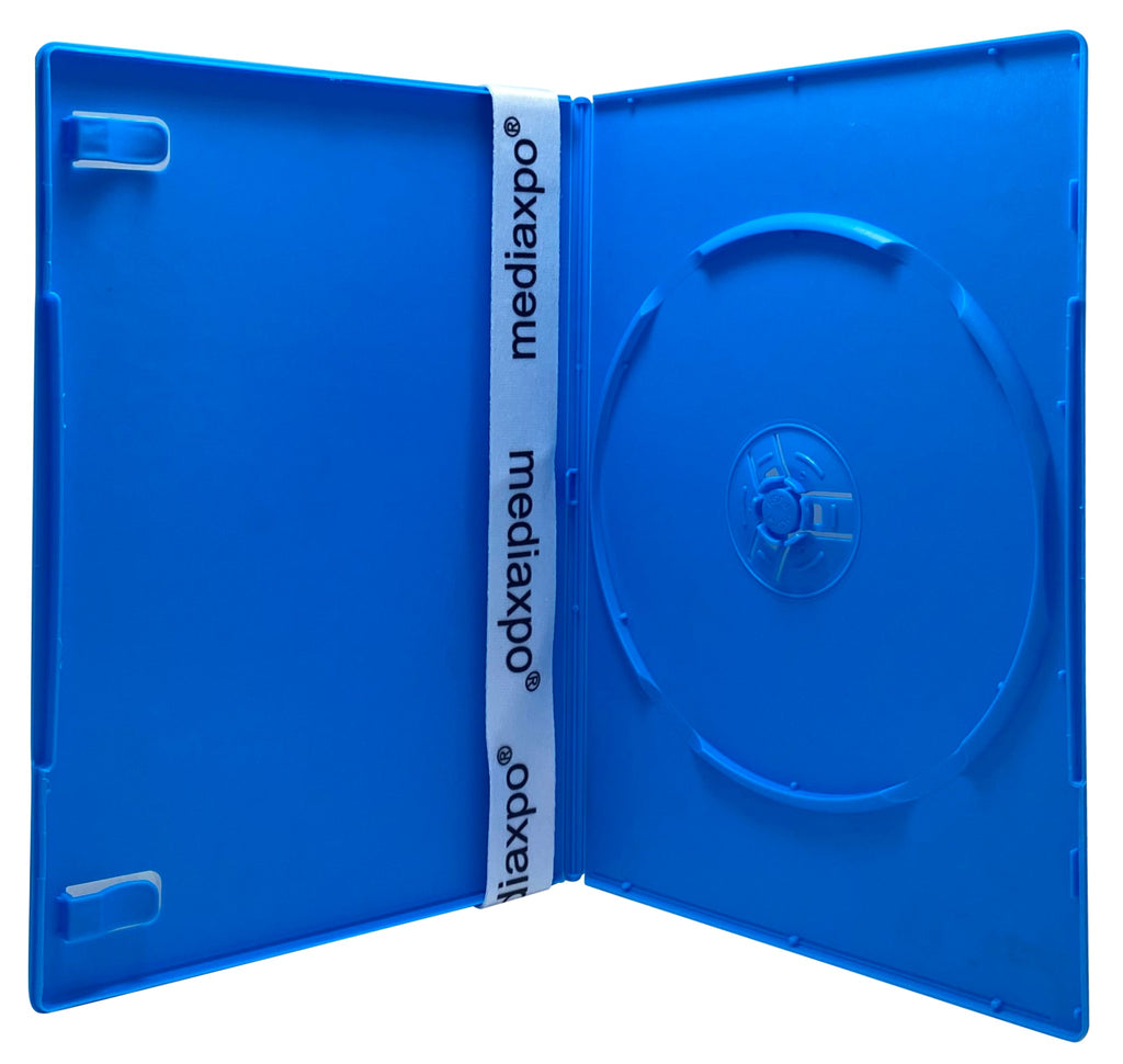 Mediaxpo DVD Cases Blue / 10 SLIM Solid Color Single DVD Cases 7MM
