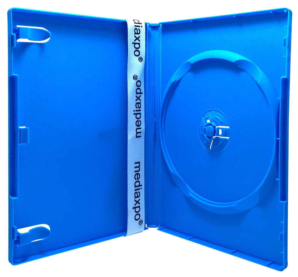 Mediaxpo DVD Cases Blue / 10 STANDARD Solid Color Single DVD Cases