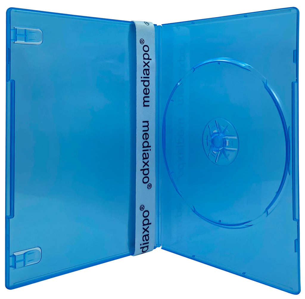 Mediaxpo DVD Cases Clear Blue / 10 SLIM Clear Color Single DVD Cases 7MM
