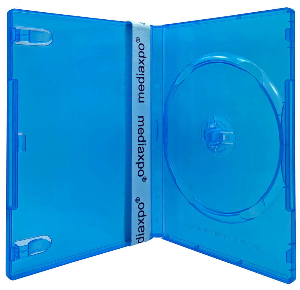 Mediaxpo DVD Cases Clear Blue / 10 STANDARD Clear Color Single DVD Cases