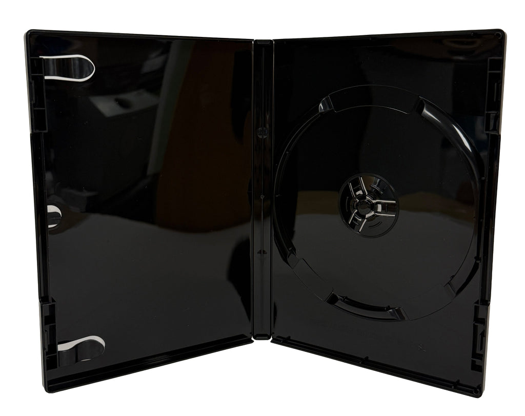 Mediaxpo DVD Cases Glossy Black / 10 PREMIUM STANDARD Solid Glossy Single DVD Cases 14MM (100% New Material)
