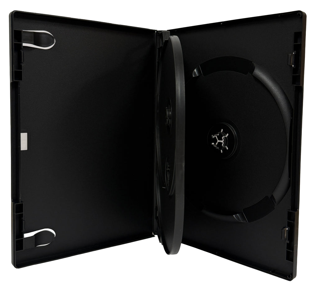 Mediaxpo DVD Cases PREMIUM STANDARD Black Triple 3 Disc DVD Cases