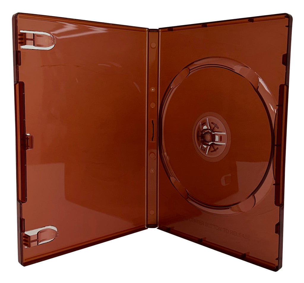 Mediaxpo DVD Cases STANDARD Clear Burgundy Red Color Single DVD Cases
