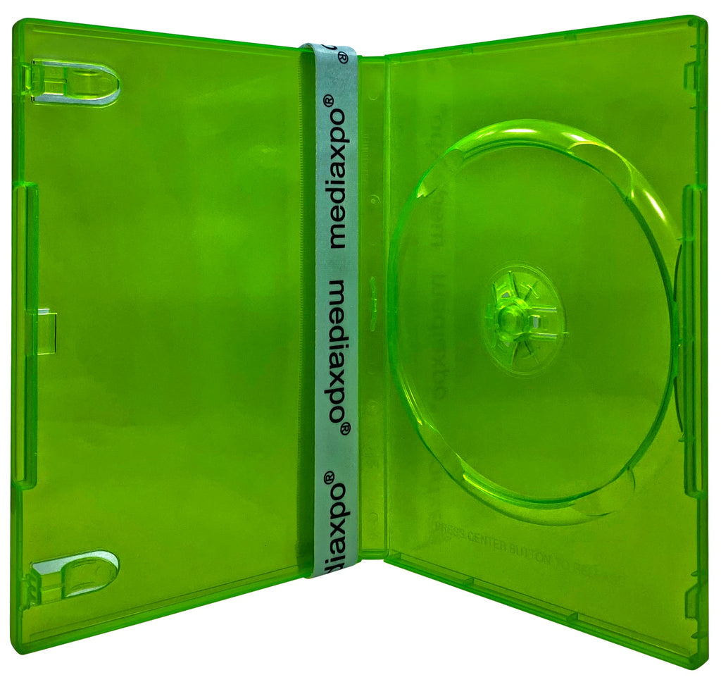 Mediaxpo DVD Cases STANDARD Clear Dark Green Color Single DVD Cases