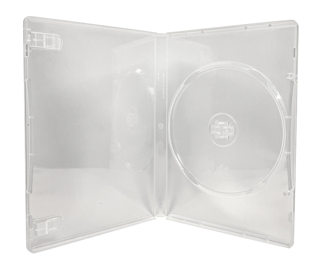Mediaxpo DVD Cases STANDARD Clear Single DVD Cases 14MM /w Patented M-Lock Hub