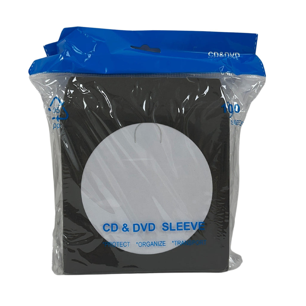 Mediaxpo Paper Sleeves Black / 100 Color Paper CD Sleeves with Window & Flap
