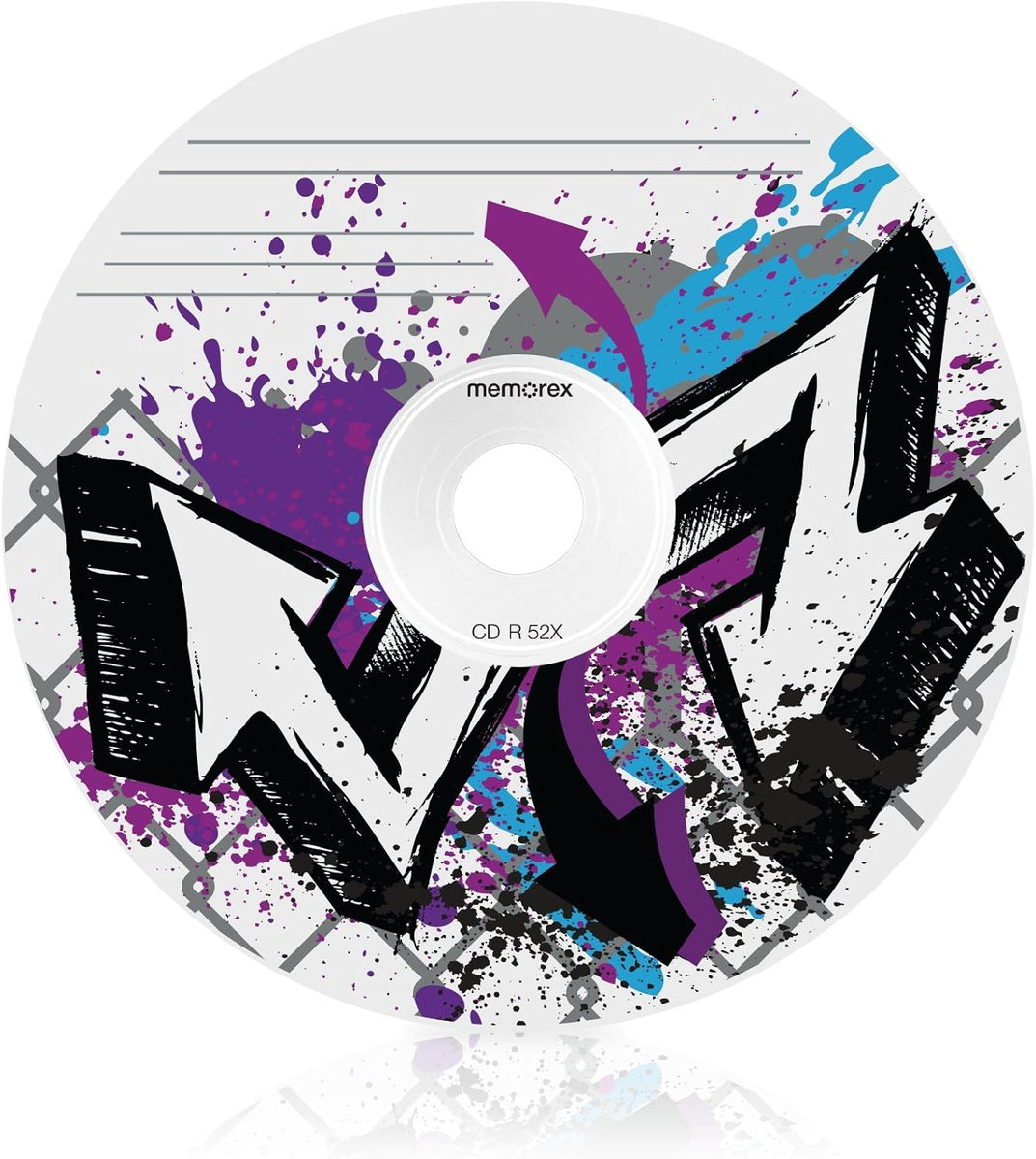 Memorex 52X CD-R 80min 700MB Graffiti Design – CheckOutStore.com